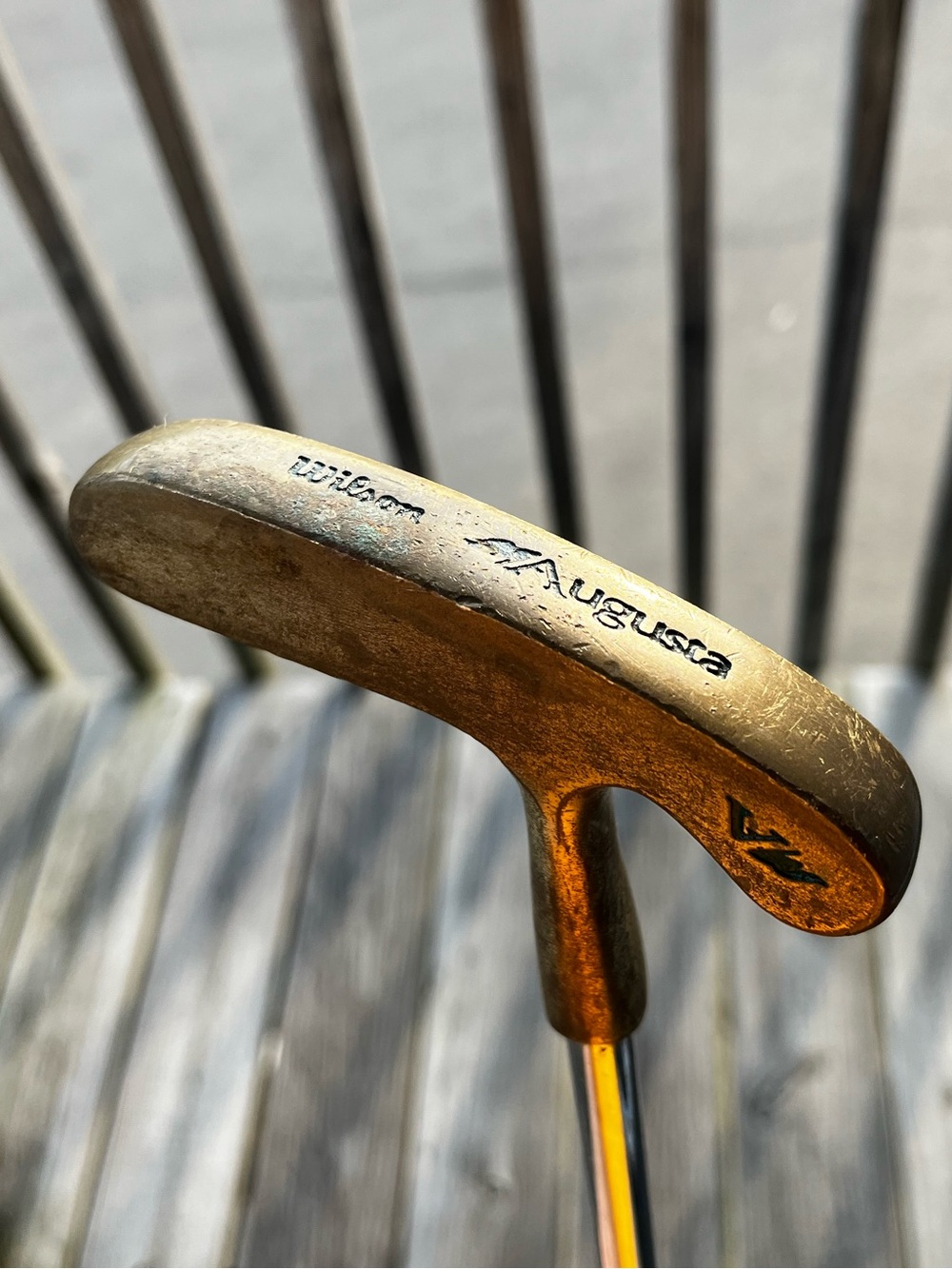 Wilson August Vintage Brass Bullseye Golf Putter (35”) Steel Shaft Right Hand